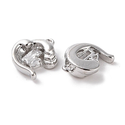Brass Micro Pave Clear Cubic Zirconia Charms&nbsp;KK-G491-30P