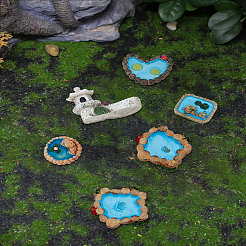 10Pcs 5 Styles Resin Pool Micro Landscape Scene Ornaments&nbsp;DJEW-LP0001-32