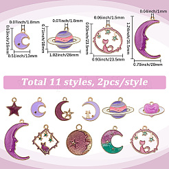 24Pcs 12 Styles Alloy Enamel Pendants&nbsp;ENAM-BM0001-50