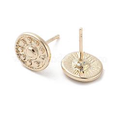 Flat Round Alloy Studs Earrings for Women&nbsp;EJEW-H309-08KCG