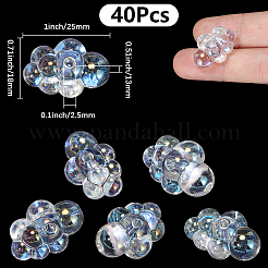 40Pcs UV Plating Transparent Acrylic Beads&nbsp;OACR-PA0001-69