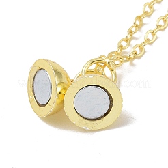 Brass Magnetic Clasp with Cable Safety Chain&nbsp;KK-F839-036G