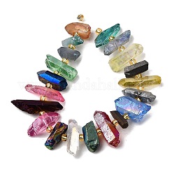 Electroplated Natural Quartz Crystal Beads Strands&nbsp;X-G-F800-F09