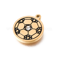304 Stainless Steel Enamel Rhinestone Pendants&nbsp;STAS-E531-20G