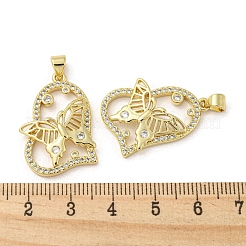 Rack Plating Brass Micro Pave Cubic Zirconia Pendants&nbsp;KK-F869-23G