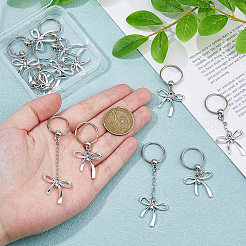12Pcs 2 Styles Bowknot Alloy Keychain&nbsp;KEYC-FH00023