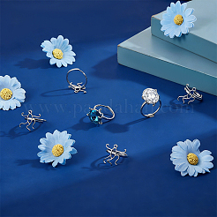 6Pcs Adjustable Brass Ring Components&nbsp;FIND-PH0038-31A