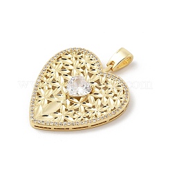 Brass Micro Pave Cubic Zirconia Pendants&nbsp;KK-U047-15G