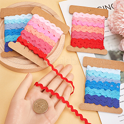 4 Cards 2 Styles  Polyester Wavy Fringe Trim Ribbon&nbsp;DIY-GF0009-48H