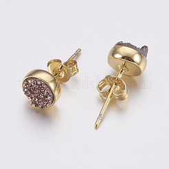 Druzy Resin Stud Earrings&nbsp;EJEW-F149C-14