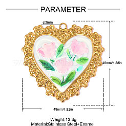 Printed 304 Stainless Steel with Enamel Pendants&nbsp;SA-OY002-62G