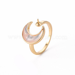 Brass Peg Bails Cuff Finger Ring Settings&nbsp;KK-T062-70G-NF