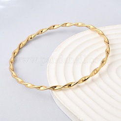 Twisted Rope 304 Stainless Steel Bangles for Women&nbsp;BJEW-D408-07G
