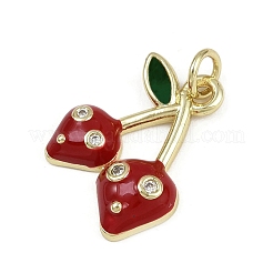 Brass Micro Pave Cubic Zirconia Pendants&nbsp;KK-D409-48G-03