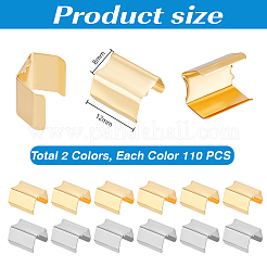 220Pcs 2 Colors Iron Ribbon Ends&nbsp;IFIN-PH0002-40