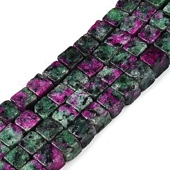 Dyed Natural Sesame Jasper Imitation Ruby in Zoisite Beads Strands&nbsp;G-T139-6x6-32A