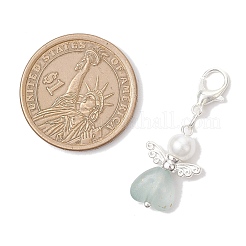7Pcs Heart Angel Acrylic & Glass Pearl Pendant Decorations&nbsp;HJEW-JM03729-02