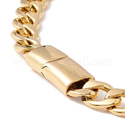 Ion Plating(IP) 304 Stainless Steel Curb Chains Necklace for Women&nbsp;NJEW-E155-01G