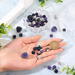 9 Styles Handmade Polymer with Rhinestone Clay Beads&nbsp;CLAY-BT0001-07