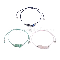 3Pcs Constellations Adjustable Nylon Cord Braided Bead Bracelets for Women Men&nbsp;BJEW-JB11325-12