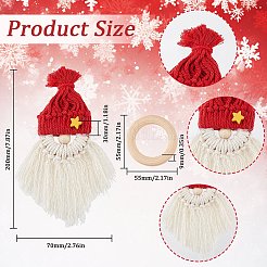 Christmas DIY Handmade Woven Cotton Santa Claus Pendant Decoration Making Kits&nbsp;DIY-SC0028-12A