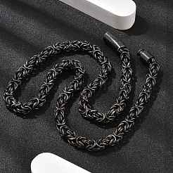 304 Stainless Steel Byzantine Chain Necklaces for Women Men&nbsp;NJEW-A033-03A-AS