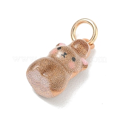 Brass Enamel Pendants&nbsp;KK-CBAE20A-01L-G