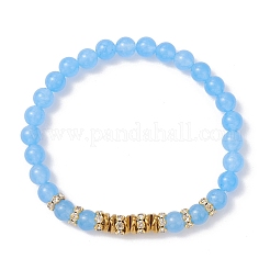 6.5MM Natural Dyed Malaysia Jade Round Beaded Stretch Bracelets for Women&nbsp;BJEW-JB12267-01