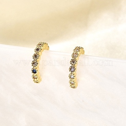 Brass Micro Pave Cubic Zirconia Cuff Earrings&nbsp;ZIRC-H109-06G