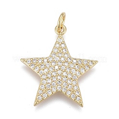 Brass Micro Pave Clear Cubic Zirconia Pendants&nbsp;ZIRC-M108-28
