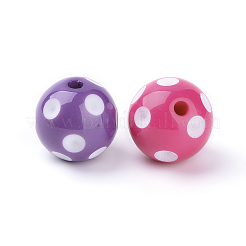 Mixed Opaque Acrylic Round Beads&nbsp;X-SACR-S146-18mm-M