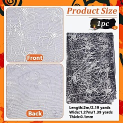Halloween Spider & Spider Web Polyester Gauze Fabric&nbsp;AJEW-WH0314-677B