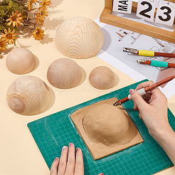 6Pcs 6 Styles Wood Half Round Cover for Modeling Tools&nbsp;WOOD-OC0004-35