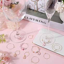 100Pcs 5 Size 316 Surgical Stainless Steel Wine Glass Charms Rings&nbsp;STAS-SC0007-24