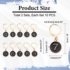 Alloy Enamel Number Charms Locking Stitch Markers&nbsp;AJEW-PH01457-01