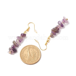 Natural Amethyst Chip Beaded Dangle Earrings&nbsp;EJEW-JE04788-05