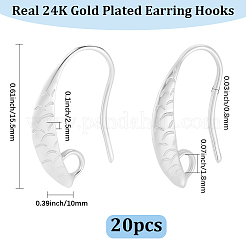 10 Pairs Brass Earring Hooks&nbsp;KK-BBC0027-77A