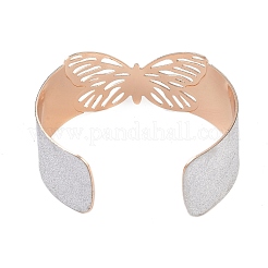 Butterfly Alloy Open Cuff Bangles for Women&nbsp;BJEW-L686-01B