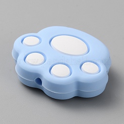 Cat Paw Print Food Grade Eco-Friendly Silicone Focal Beads&nbsp;SIL-WH0012-040D