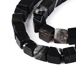 Natural Dyed & Heated Black Agate Beads Strands&nbsp;G-T139-8x8-35B-01