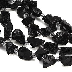 Raw Rough Natural Black Tourmaline Beads Strands&nbsp;GG-CBA0B77-A05-01