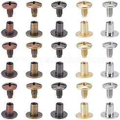 100Pairs 5 Colors Alloy Rivet Screw&nbsp;FIND-GF0009-53