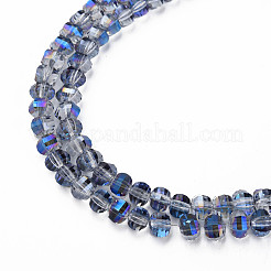 Electroplate Transparent Glass Beads Strands&nbsp;EGLA-N002-30-C07