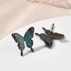 Butterfly Brass Stud Earrings for Women&nbsp;EJEW-F404-01B