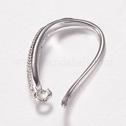 Brass Micro Pave Cubic Zirconia Earring Hooks&nbsp;ZIRC-A008-09P
