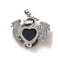 Synthetic Blue Goldstone Heart Pendants&nbsp;KK-K331-01AS-19