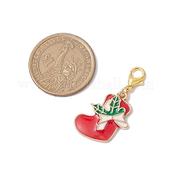 5Pcs Christmas Alloy Enamel Pendant Decorations&nbsp;HJEW-JM02374