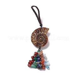 Natural Mixed Gemstone Chips Big Pendant Decotations&nbsp;HJEW-A006-01