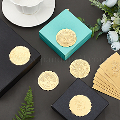 30 Sheets 6 Style Plant & Animal Theme Plastic Self Adhesive Gold Foil Embossed Stickers&nbsp;DIY-CP0006-31
