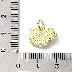 Evil Eye Enamel Shell Brass Butterfly Charms with Jump Rings&nbsp;KK-E092-27G-03